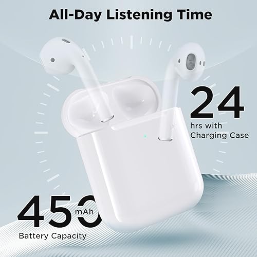 Miniatura 2 de Compatible con funda de carga para AirPods de 1 y 2 generación, funda de repuesto inalámbrica para Airpod con botón de sincronización de