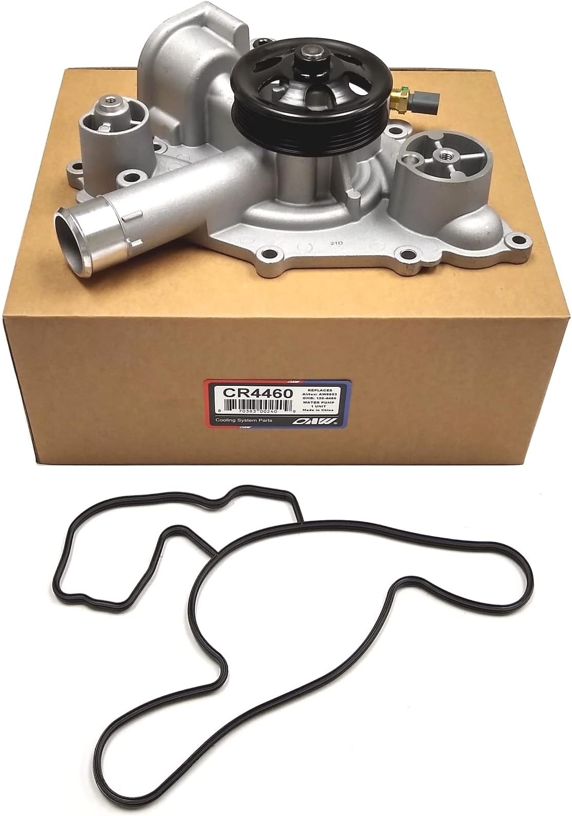 OAW CR4460 Water Pump W/Temp Sensor for 5.7L-V8 Hemi & 6.4L-V8 Hemi on 2011-2023 Chrysler 300, Dodge Challenger, Charger, Durango, Jeep Grand Cherokee