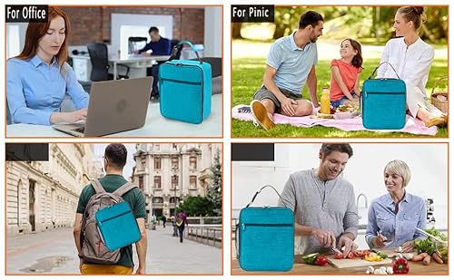 ZM-YOUTOO Lunch Box for Men - Reusable Lunch Bag Men Adult Women- Insulated Small LunchBox (Azure) #5