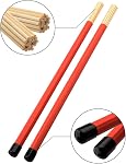 Ensemble de bâtons de tambour - 5A Sticks de tambour en bois d'érable 1 Brosses de fils de tambours de paire et pinceau de bâton de tambour rétractable 1 Paire Rods bâtons de tambour pour Jazz Acoustic Folk Music Lover Cadeau avec sac de rangement portable