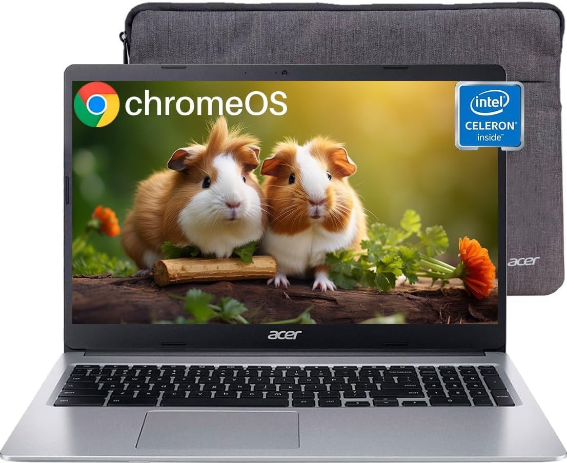 Chromebook 315 Laptop, 15.6" HD Display, Intel Celeron N4020(Up to 2.8GHz), 4GB RAM, 64GB eMMC, Intel UHD Graphics, 12.5H Long Battery, WiFi, Bluetooth, Chrome OS