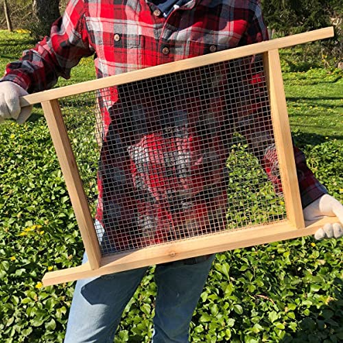 Cedar Garden Sifter For Compost, Dirt And Potting Soil - Made In The Usa - Sustainable Cedar - Heavy Duty Stainless Grate (Wheelbarrow Garden Sifter) #TOP5