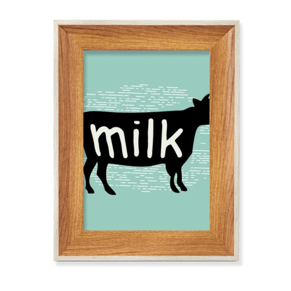 Cadre photo en bois et tableau silhouette vache pour affichage stable