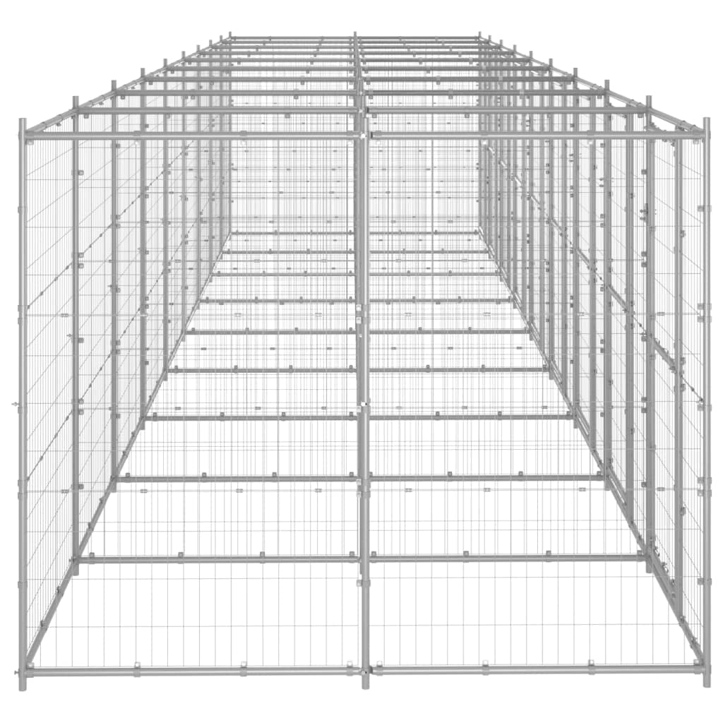 Perrera para perros de acero galvanizado de 21,78 m², plegable y ampliable con puerta con cierre, protección segura y zona de juegos para cachorros y perros en el jardín o patio