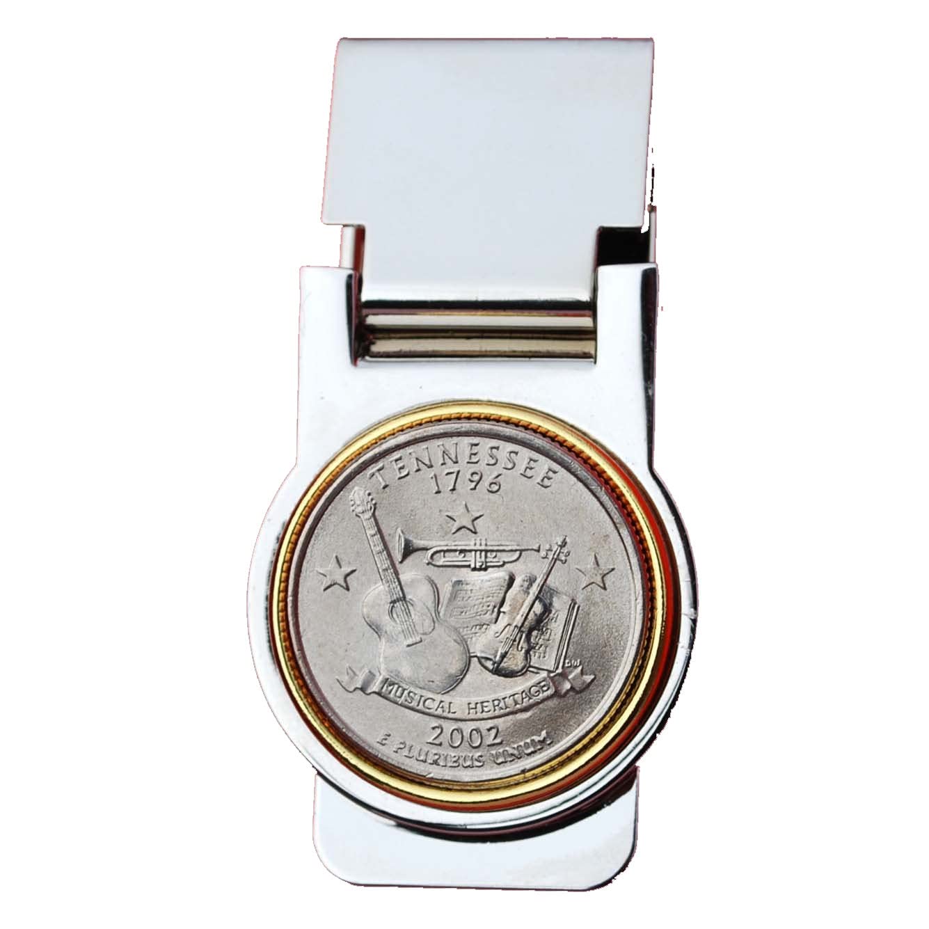 US 2002 Tennessee State Quarter Coin Hinged Money Clip NEW
