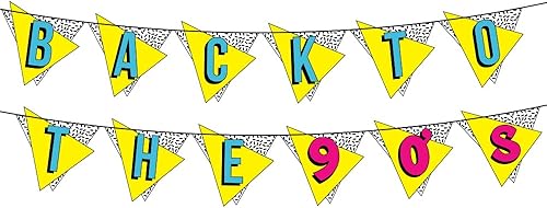 Miniatura 1 de Cartel de neón de Back to the 90s  Divertida decoración de fiestas temáticas de los 90 y 80, recuerdos y suministros
