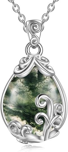 POPLYKE Sterling Silver Teardrop Pendant Necklace