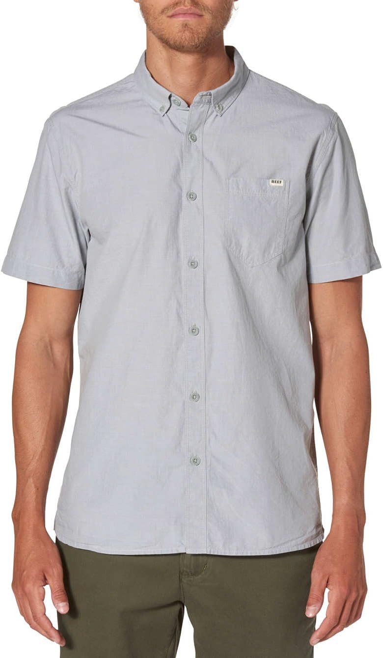 REEF Washed Out SS Button Down Shirt - Grey - L
