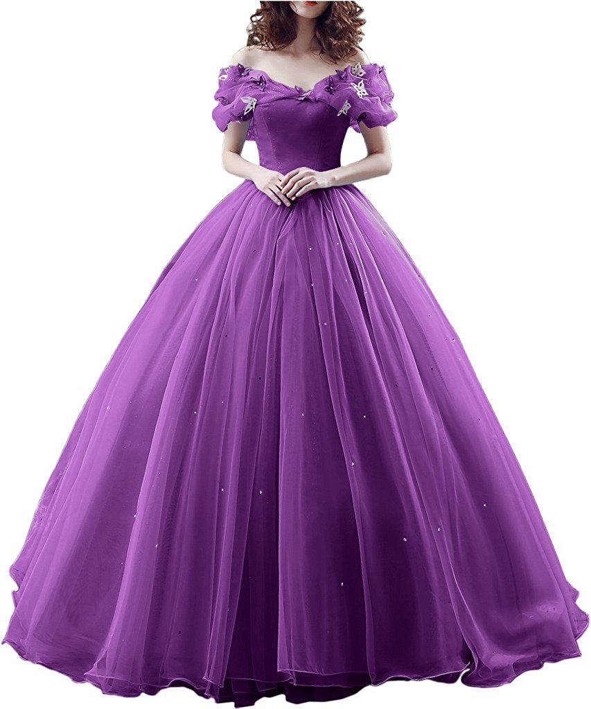 Womens Cinderella Quinceanera Dress Puffy Prom Gowns Wedding Dresses