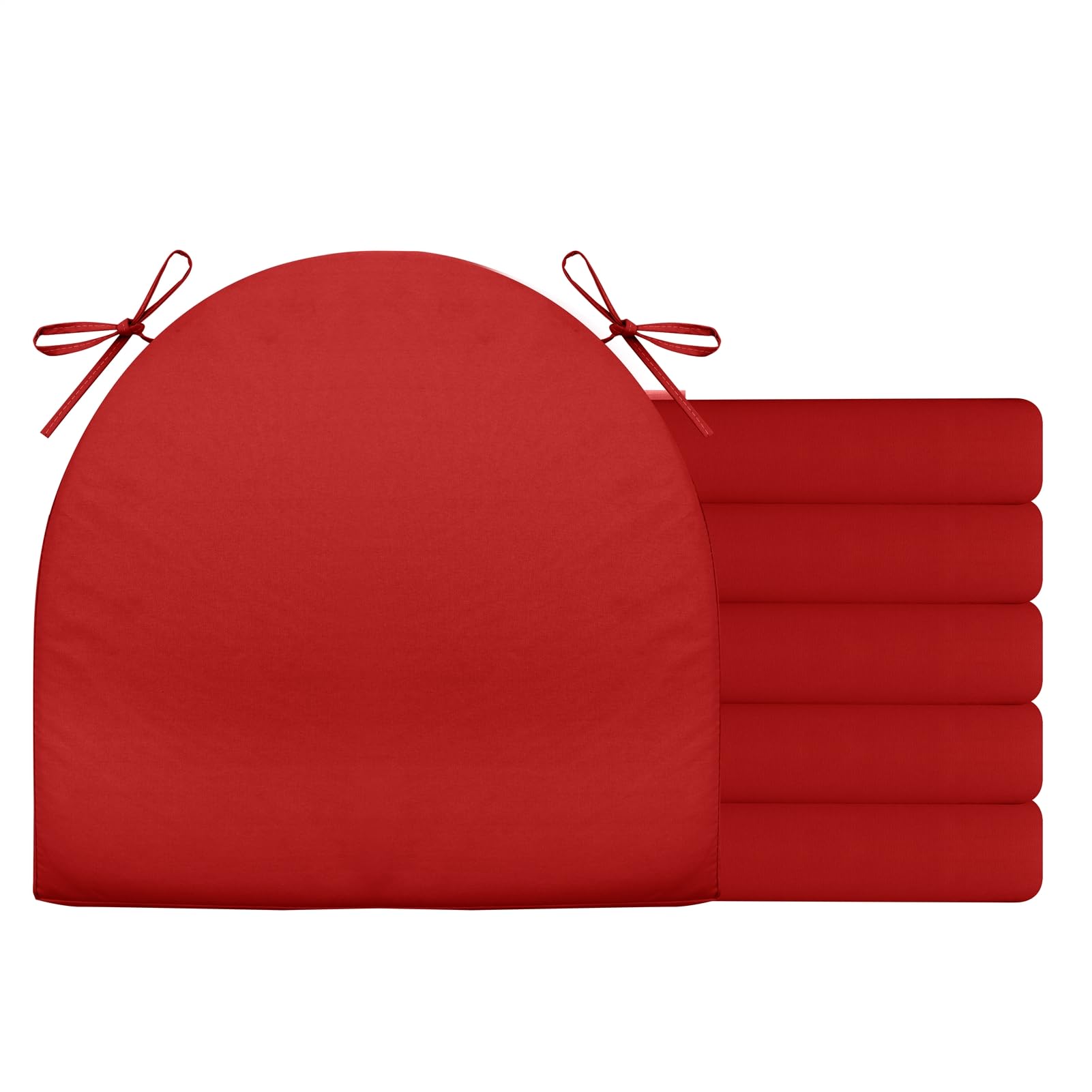 BESTORI Outdoor Chair Cushion for Patio Furniture Waterproof Removable Seat Cushion Set of 6 No Slip Dining Chair pad with Ties 40 x 40 x 4 cm Red