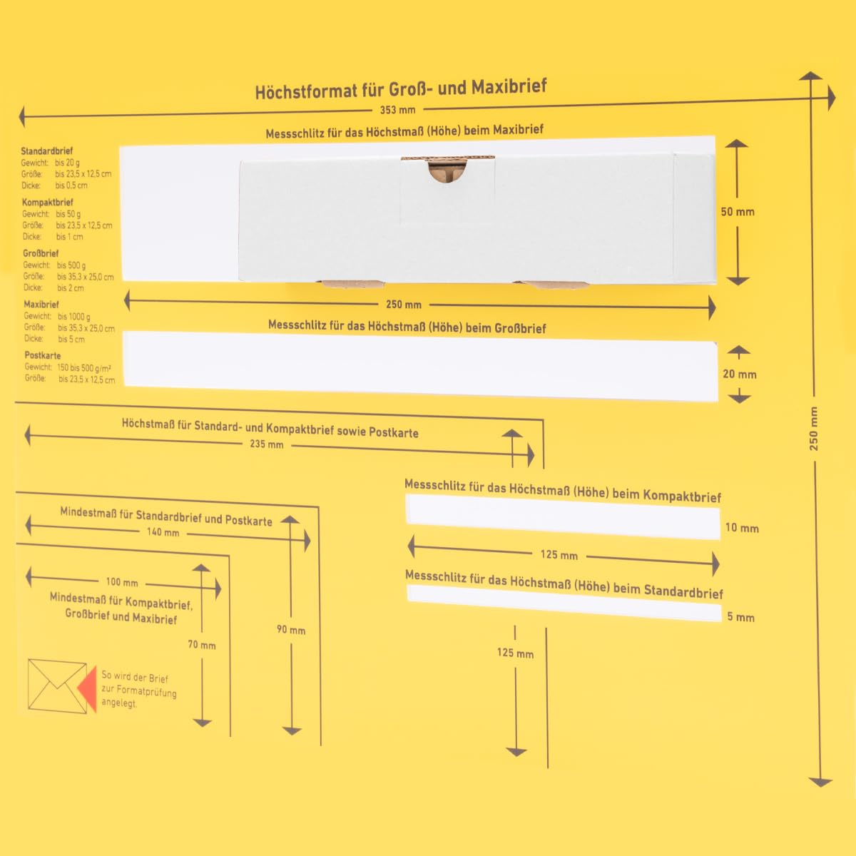 verpacking 200 kartonów listowych maxi kartonów wysyłkowych składane pudełko kartonowe Maxibrief 180 x 130 x 45 mm, białe, MB-2