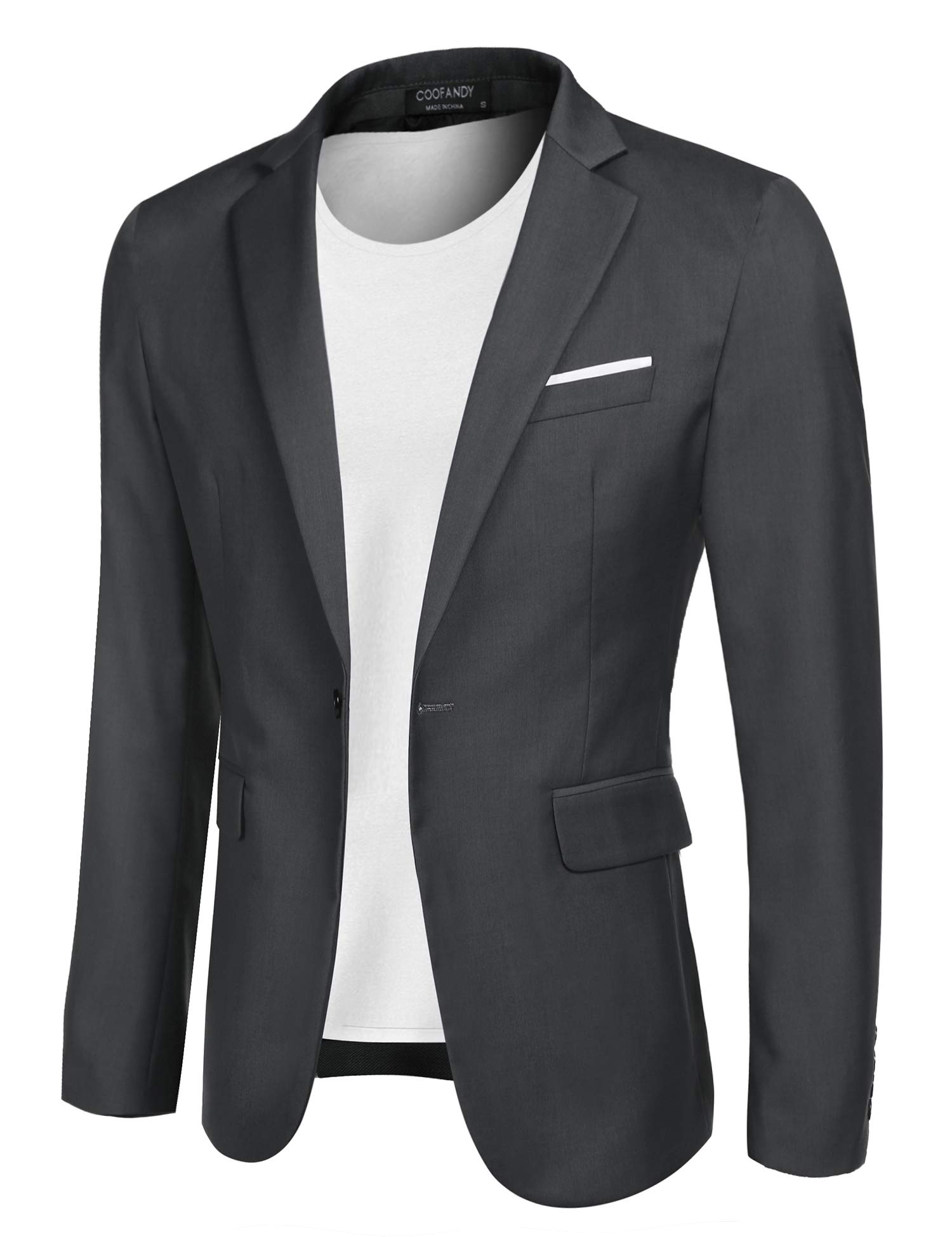 MAXMODAMen's Blazer Jacket Slim Fit Casual Sporty Jacket Suit with Front Pocket