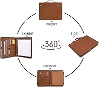 Vista 6 de Portafolio de cuero vegano personalizado para hombres, cartera de cuero personalizada para mujeres, carpeta de cartera, organizador de documentos