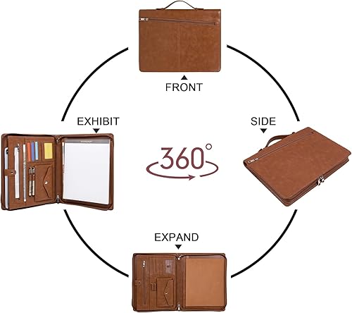 Miniatura 6 de Portafolio de cuero vegano personalizado para hombres, cartera de cuero personalizada para mujeres, carpeta de cartera, organizador de documentos de