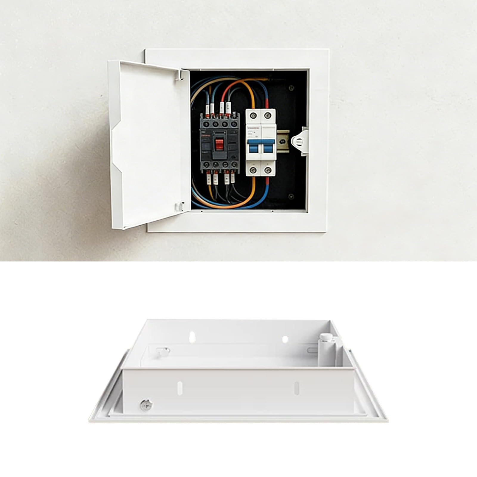 Press Open Access Door Panel Plumbing Access Cover Plates Aluminium(8x8in/20.3x20.3cm)