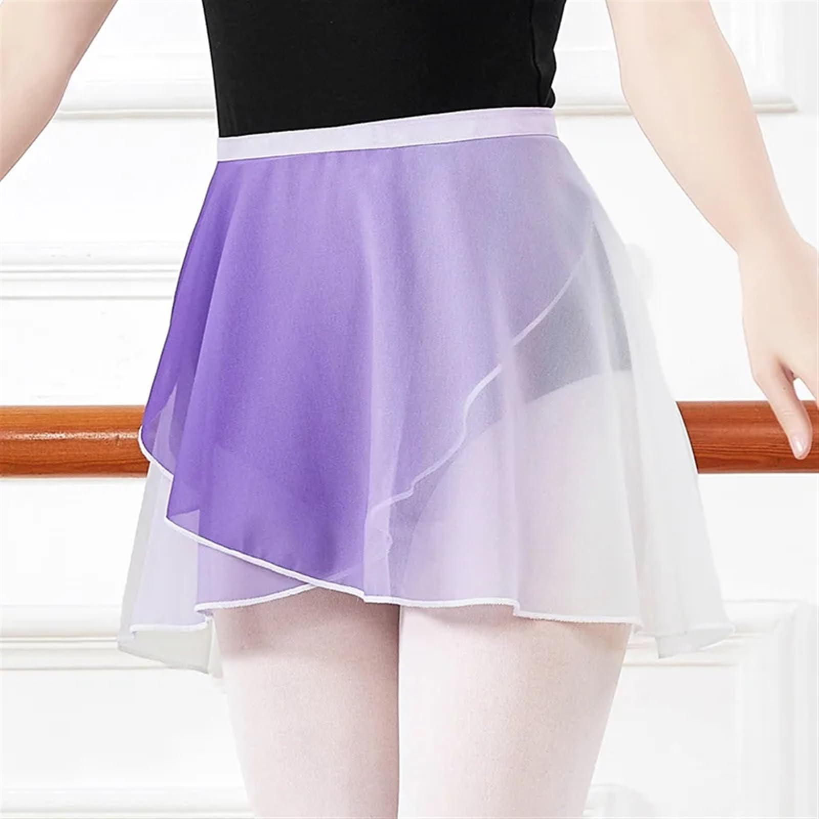 Chiffon-Rock Professioneller Erwachsener Rock Tanzkleid Chiffon Ballettröcke Damen Soft Lace Up Ballerina Tanzkostüme(Color 1)