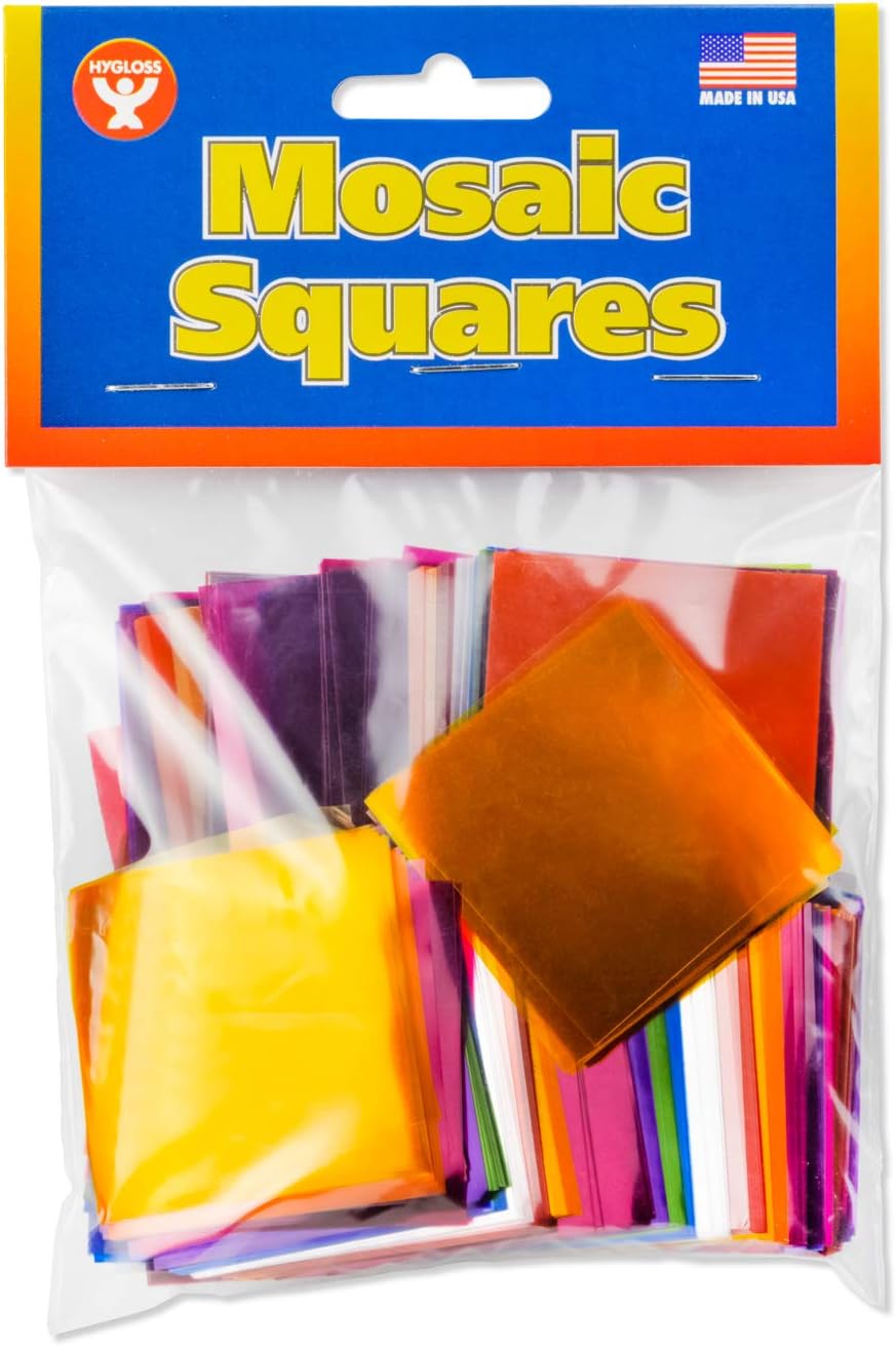 Hygloss Products 78015 Mosaic 1.5" Squares Cello - 1500, 8 Assorted Colors
