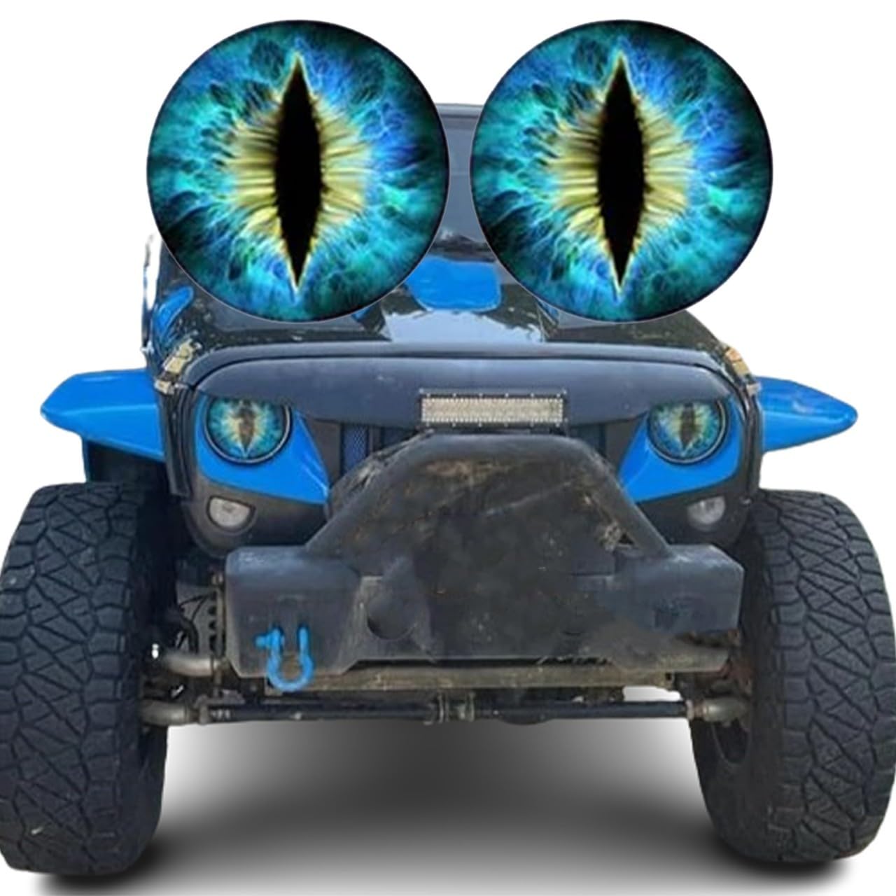 Beast Eyes Headlight Decals Pair, 3D Stereo Eyes Headlight Decal Stickers, Round Eye Decal Headlight Decal for car (Blue)