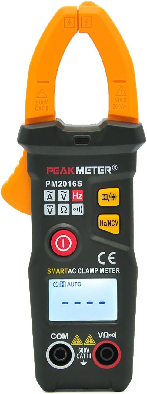 AutoRanging Clamp Meter，Peakmeter PM2016S Digital LCD AC DC Current Clamp Meter Auto Range Multimeter Frequency Capacitance Meter Tester