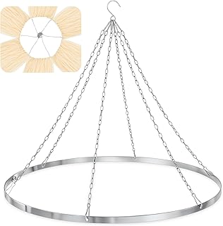24 Inches Silver Metallic Ceiling Drapes Hanging Kit for 6 Panels Wedding Ceiling Drapes Canopy Hoop Metal Hardware Kit for Draping Fabric Indoor Outdoor Decorations