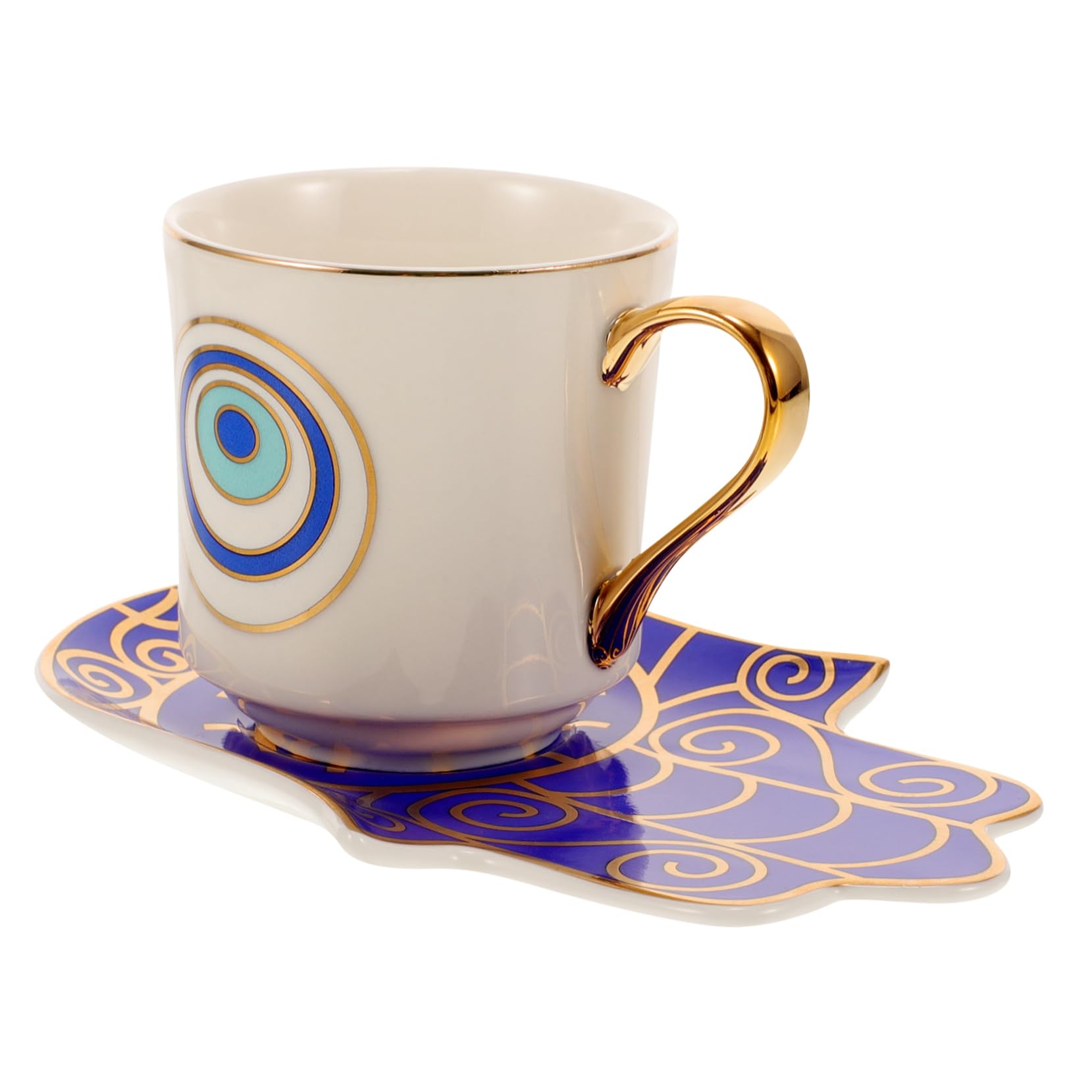 SHOWERORO 2 Juegos De Tazas De Café Tazas De Té De Cerámica Con Platillo Elegantes Y Fáciles De Limpiar Sin Cerámica.