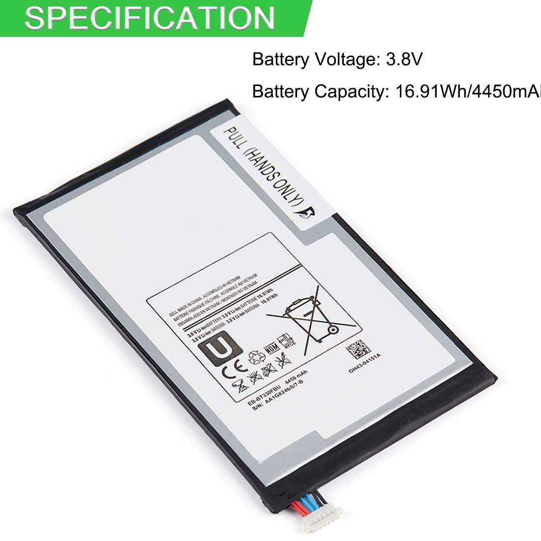 Bateria Zamiennik 3.8V 4450mAh do Samsung Galaxy Tab 4 8.0 SM-T330