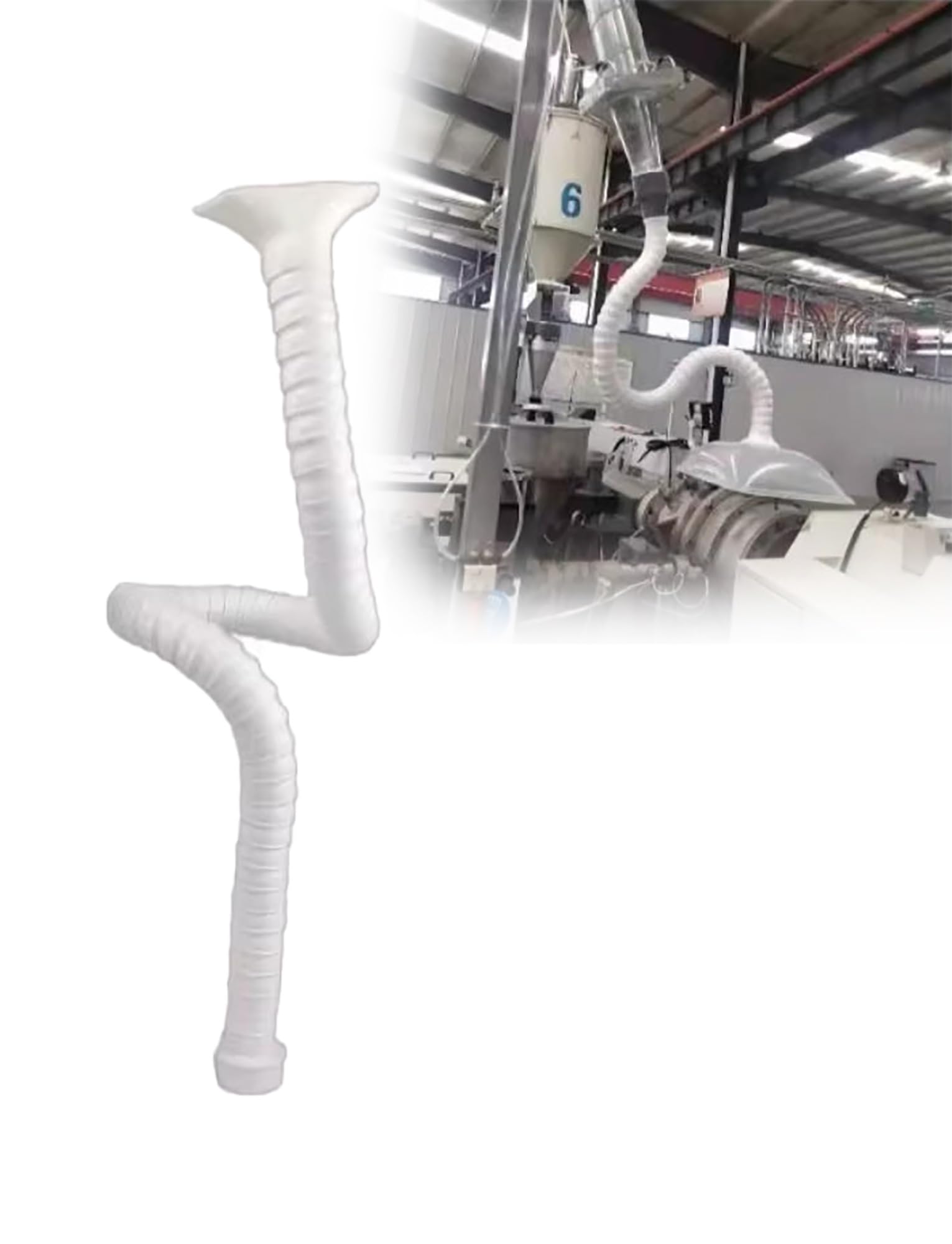 MRVAKDYDI Articulated Fume Extractor Arm, Industrial Articulated Fume Extractor Arm, Multicolor, Multiple Sizes(Cream,7.5cm L 200cm)