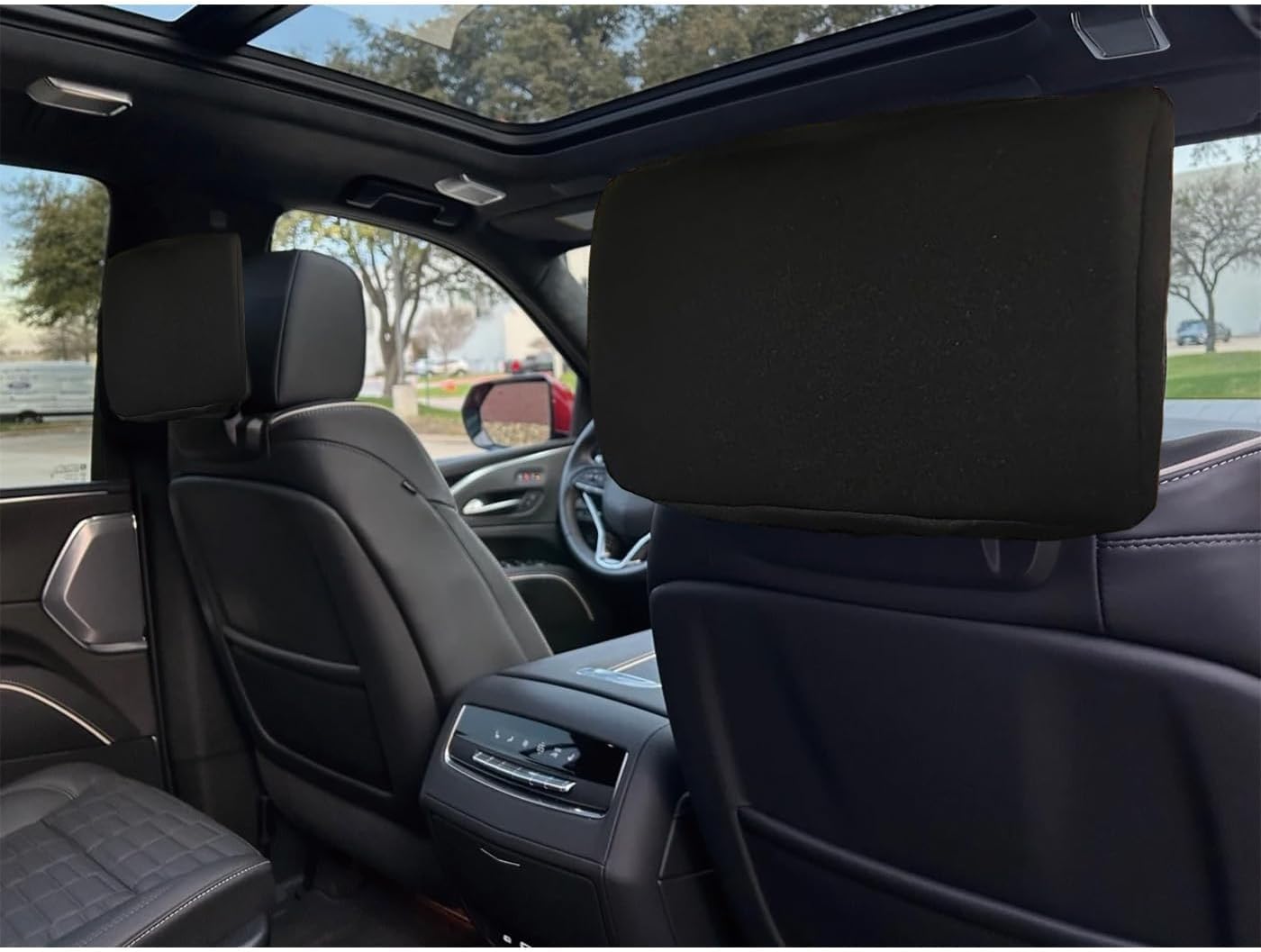 Rear Seat Screen Protectors for 2021-2026 Cadillac Escalade | 2-Pack Shock-Absorbing Covers | Elastic Strap Design, Easy Installation