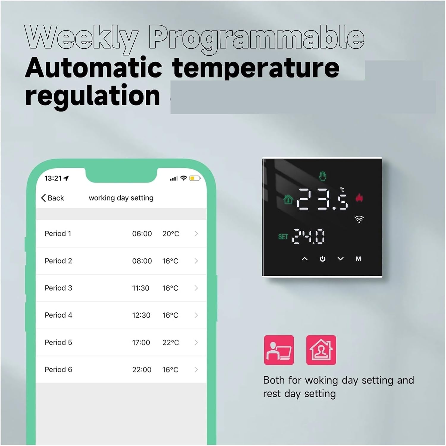 ZigBee スマート サーモスタット 温度コントローラー ハブが必要 水/電気床暖房 水/ガスボイラー Alexa Google Home 付き -  AliExpress LED 温度コントローラー 水電気床暖房水/ガスボイラースマートWiFiサーモスタット温度コントローラワークスホーム 電子 調節可能