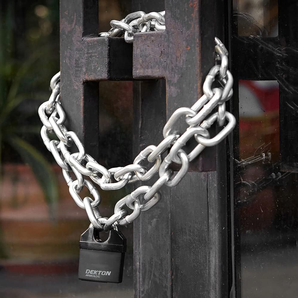 Dekton 50mm Closed Shackle Steel Padlock - weather Resistant, Black - Image 5