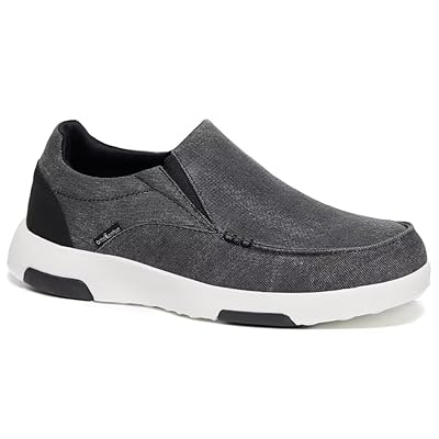 OrthoComfoot Men's Orthopedic Comfortable Slip-On Shoes with Arch Support, Orthotic Loafers for Plantar Fasciitis, Canvas Leisure Vintage Flat Walking Shoes for Foot and Heel Pain Relief