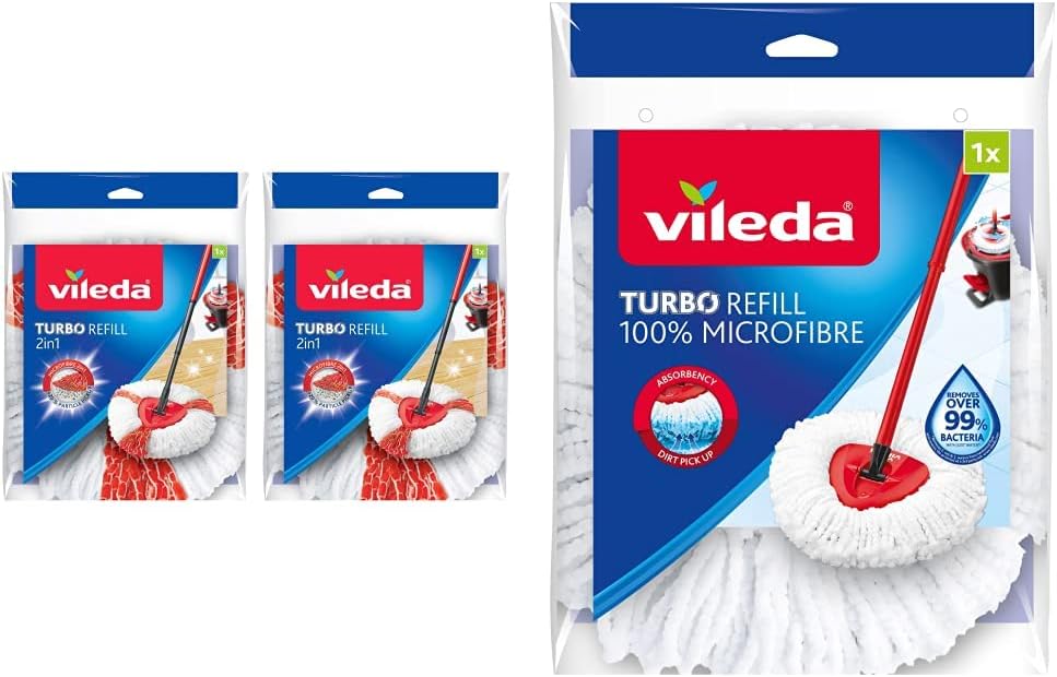 Vileda EasyWring and Clean Turbo Classic Microfibre Mop Refill Head