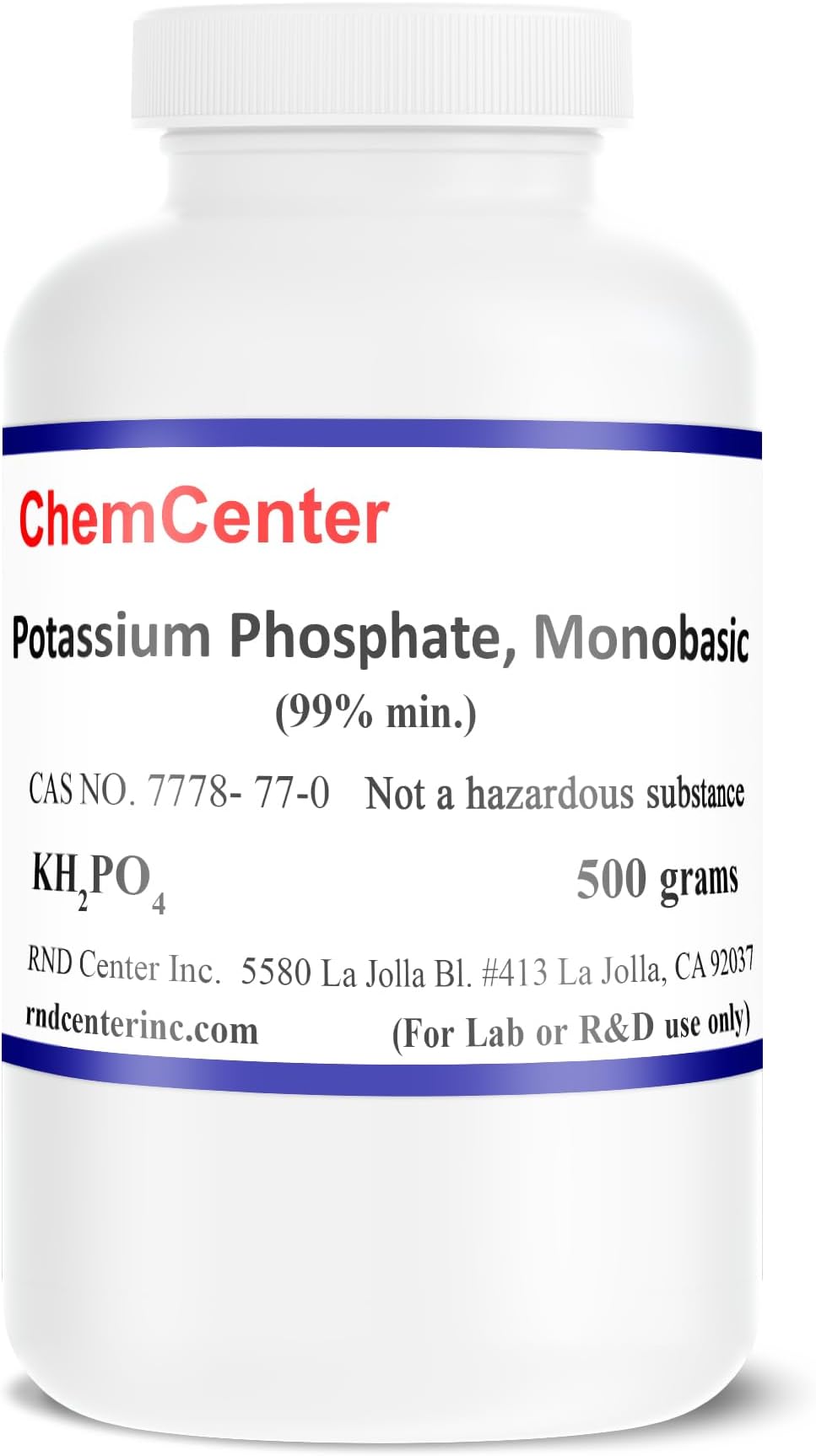 Potassium Phosphate, Monobasic, 99% min., 500 Grams