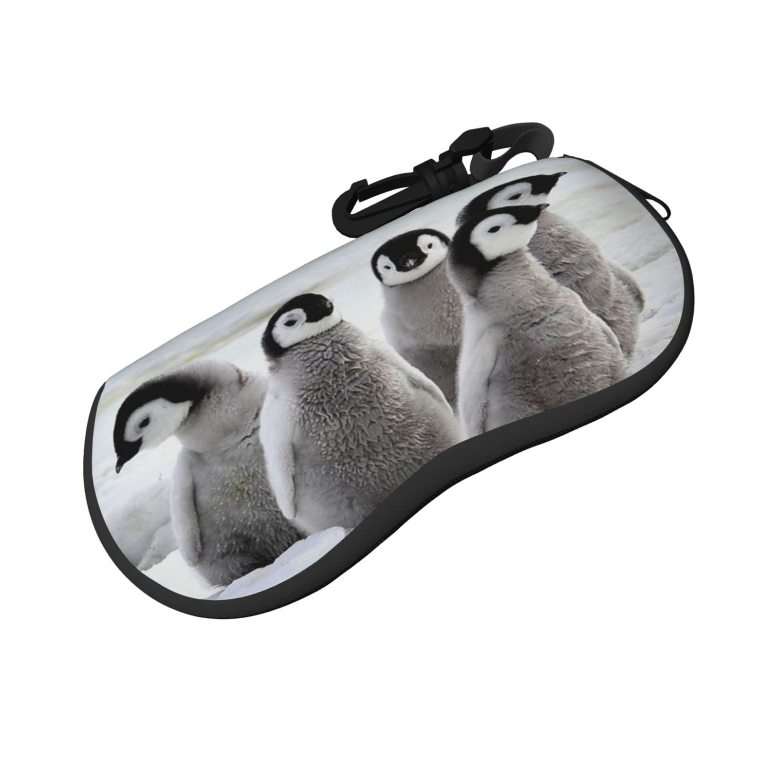 Aseelo Unisex Emperor Penguin Glasses Case Eyeglass Case Soft Sunglasses Case Neoprene Zipper Glasses Pouch For Women Men