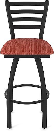 Miniatura 49 de 410 Jackie Taburete de bar giratorio de 36 pulgadas con acabado antiarrugas negro y asiento de vinilo negro Vinilo negro,Canter Burdeos,Tierra