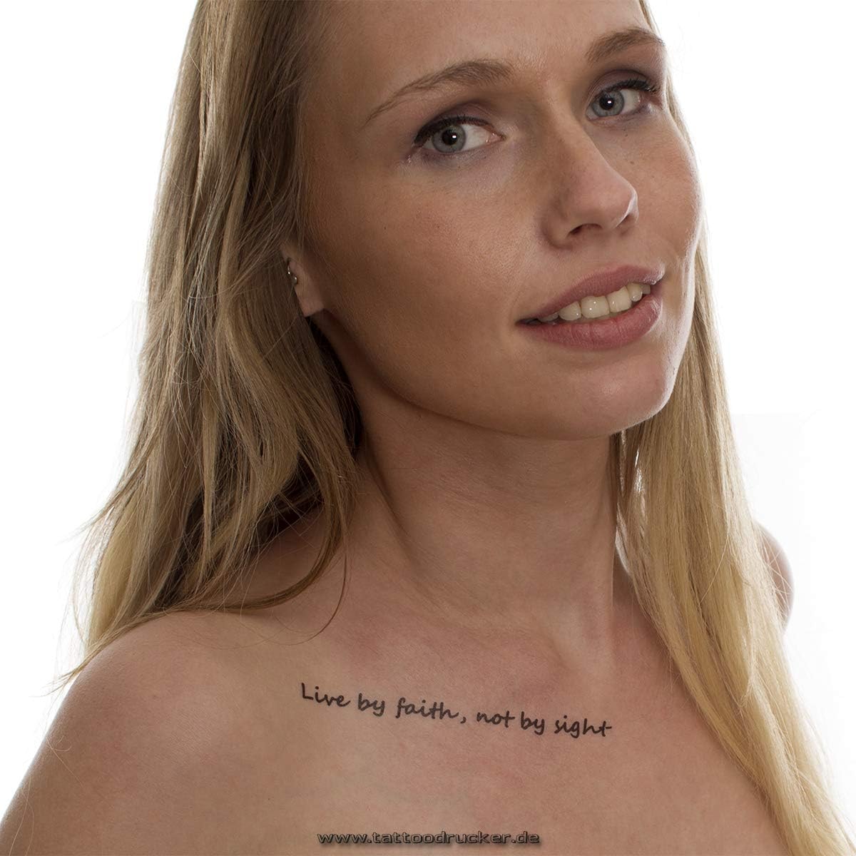 Live By Faith Not By Sight Tattoo 2 X Live By Faith, Not By Sight - Haut Temporary Tattoo Schriftzug In  Schwarz (2) : Amazon.de: Spielzeug