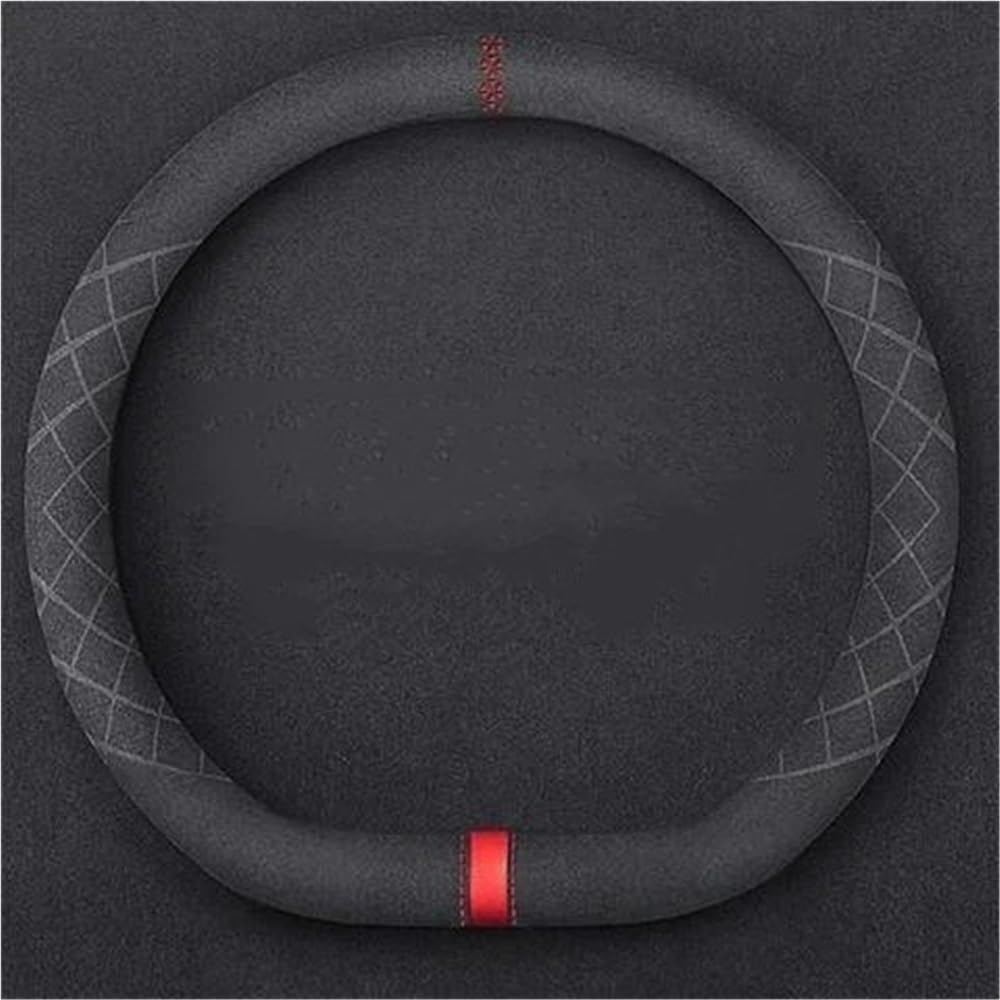 ZYMKKDYLM Car Steering Wheel Cover Protection compatible for Opel Olympia Ascona Calibra Vectra Zafira Anti-slip Breathable Soft Steering Wheel Cover, Car Decor Supplies,D-Red