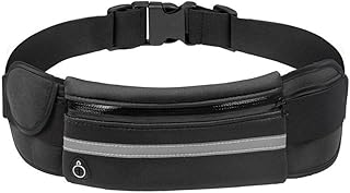 Running Belt,Waist Pack,Phone Holder,Reflective Water Resistant for Running Hiking for Apple Iphone Plus,Samsung Plus and Other Cell Phones-Black