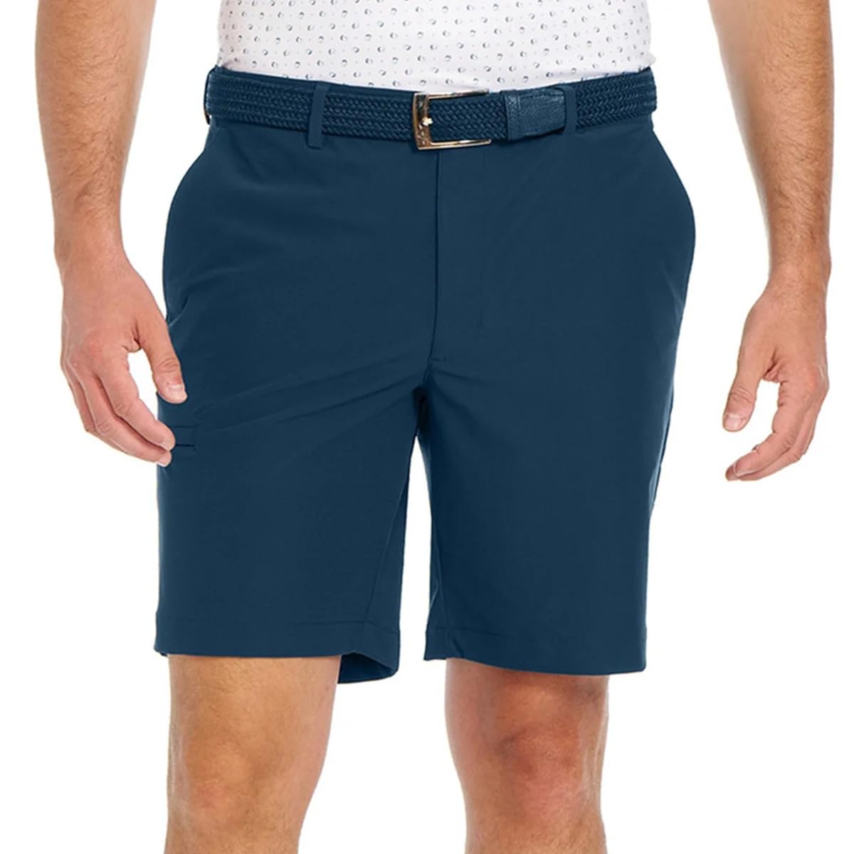 Greg Norman Men’s Stretch Flat Front Lightweight Short - 4-Way Stretch Fabric, Blue, 42