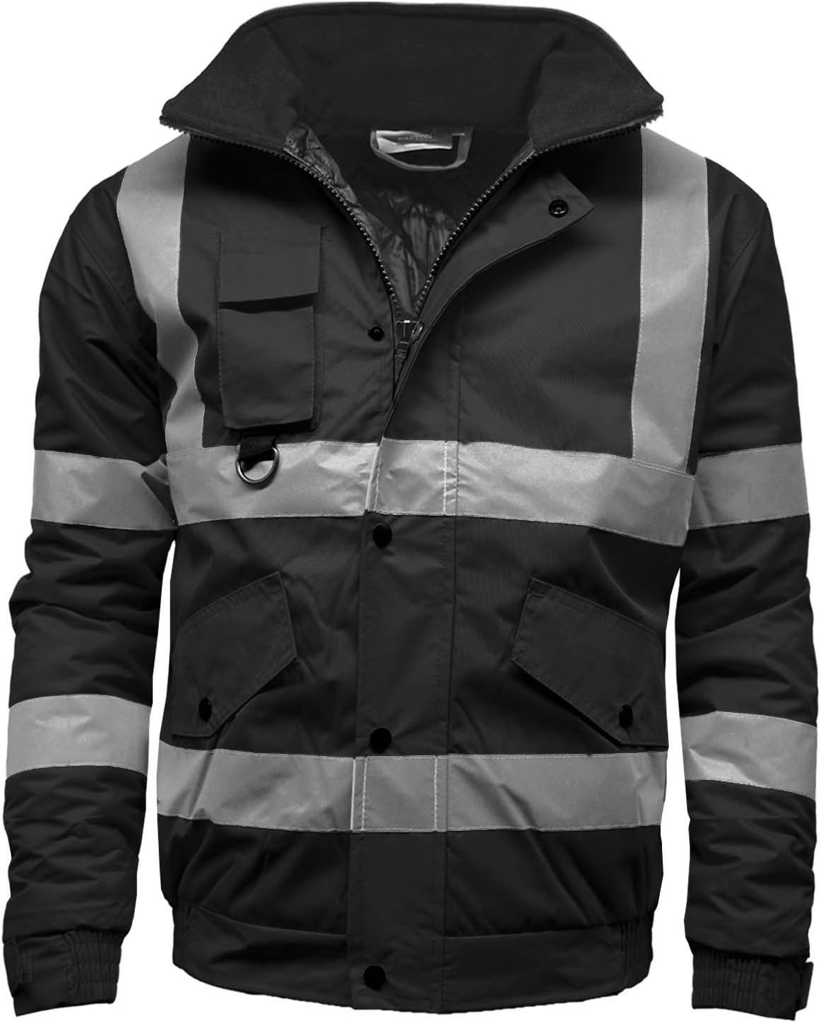 Mens Waterproof Two Tone Bomber Jacket Hi VIS Visibility Hi VIS Standard Safety Work Wear