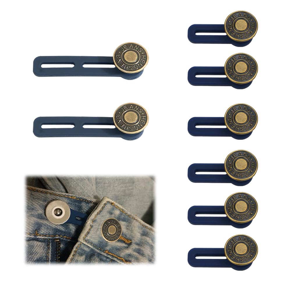 TRKETK 8 Pièces Rallonges de Bouton de Pantalon Réglables – Ajustement Confortable et Durable Pour Jeans, Chemises et Pantalons