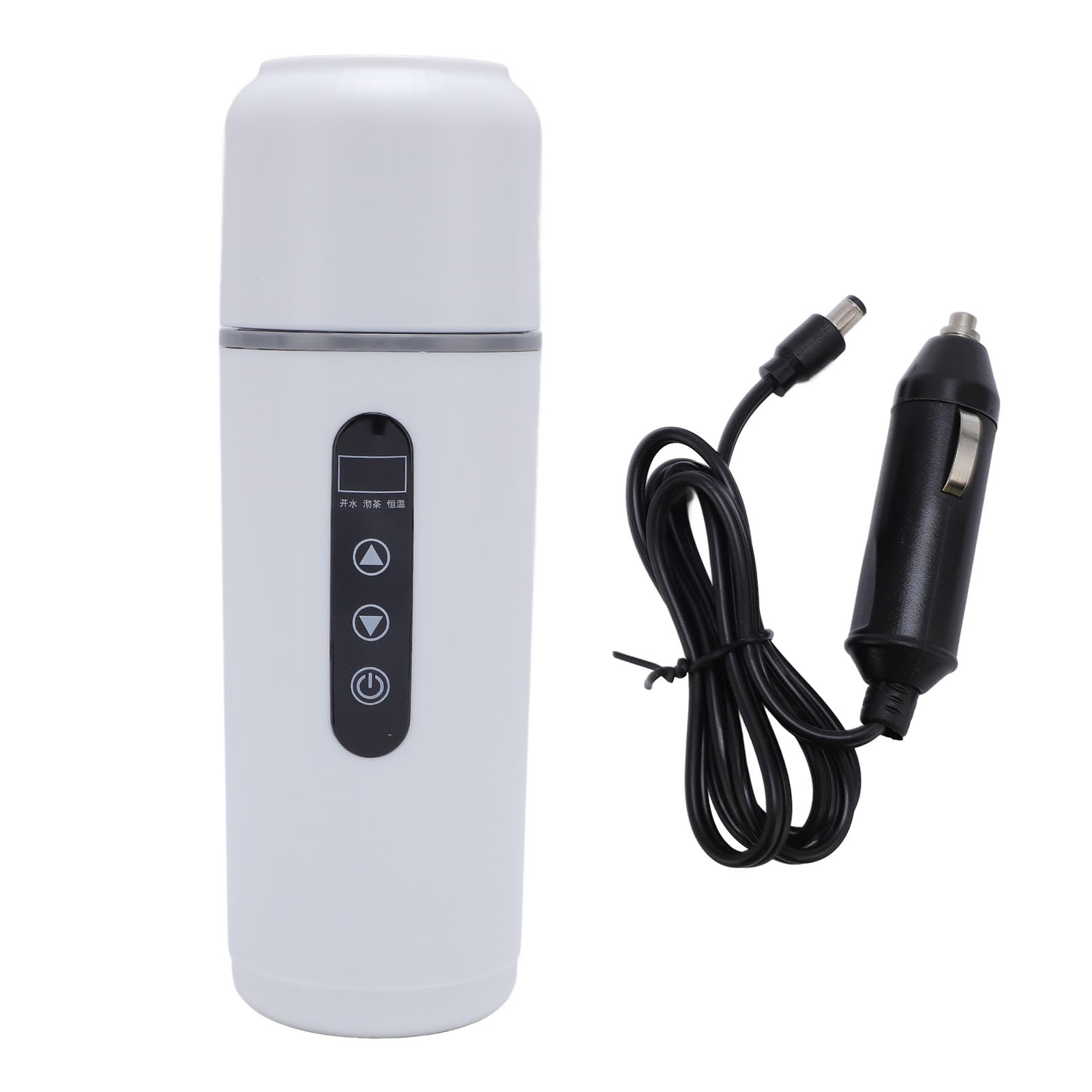 OMABETA 1PCS 500 Ml de Chauffage de Voiture, Tasse de Chauffage de Voyage Portable Kettle 12V 24V, Tasse de Chauffage en Acier Inoxydable pour Camion de Voiture (Blanc)