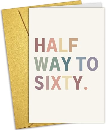 Nchigedy Funny 30th Birthday Cards for Him Her, Happy 30th Birthday Card for Men Women, Humor 30 Years Old Bday Card for Wife Husband, Half Way to Sixty