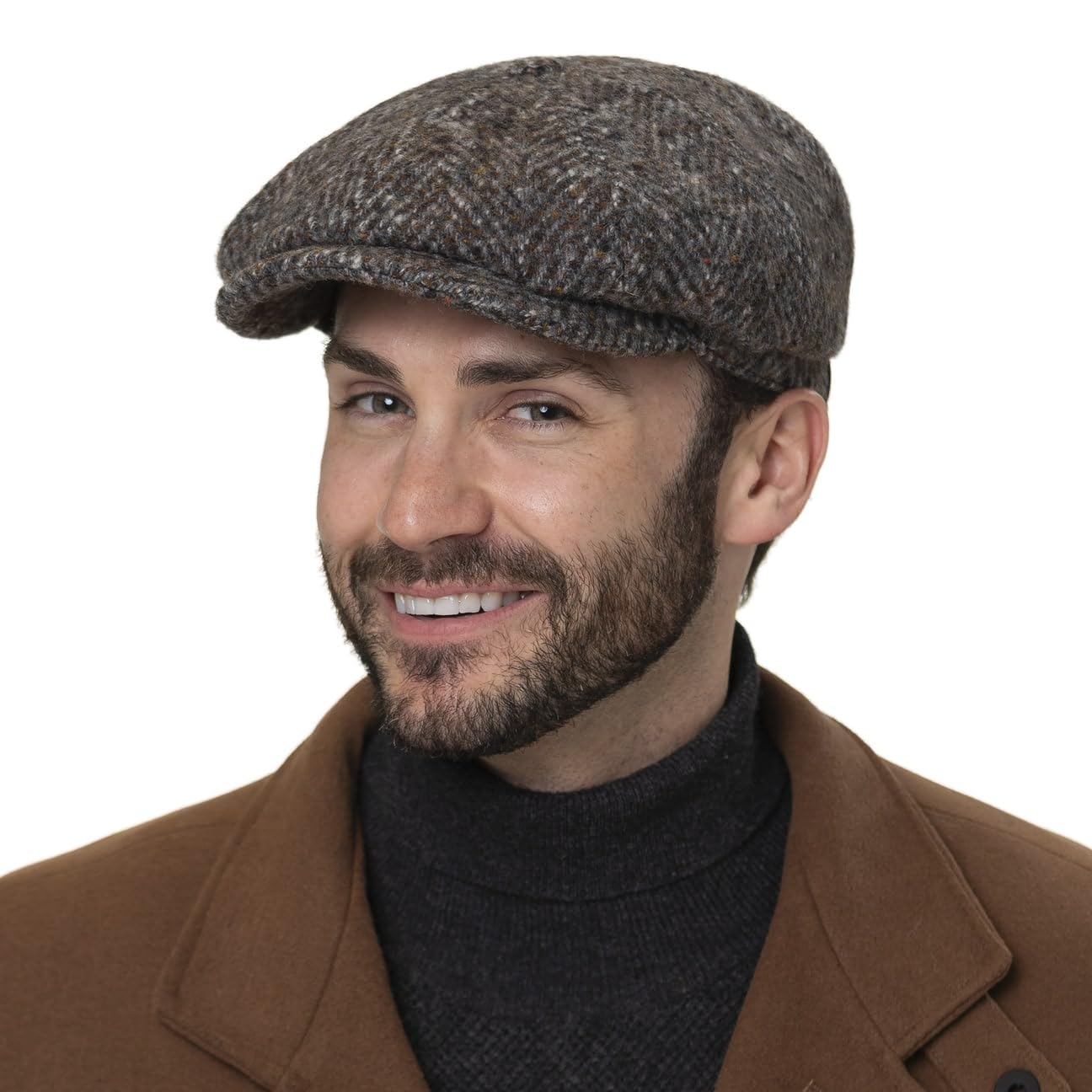 Stetson Herren Schurwoll-Fischgräten-Hutteras-Mütze Beige