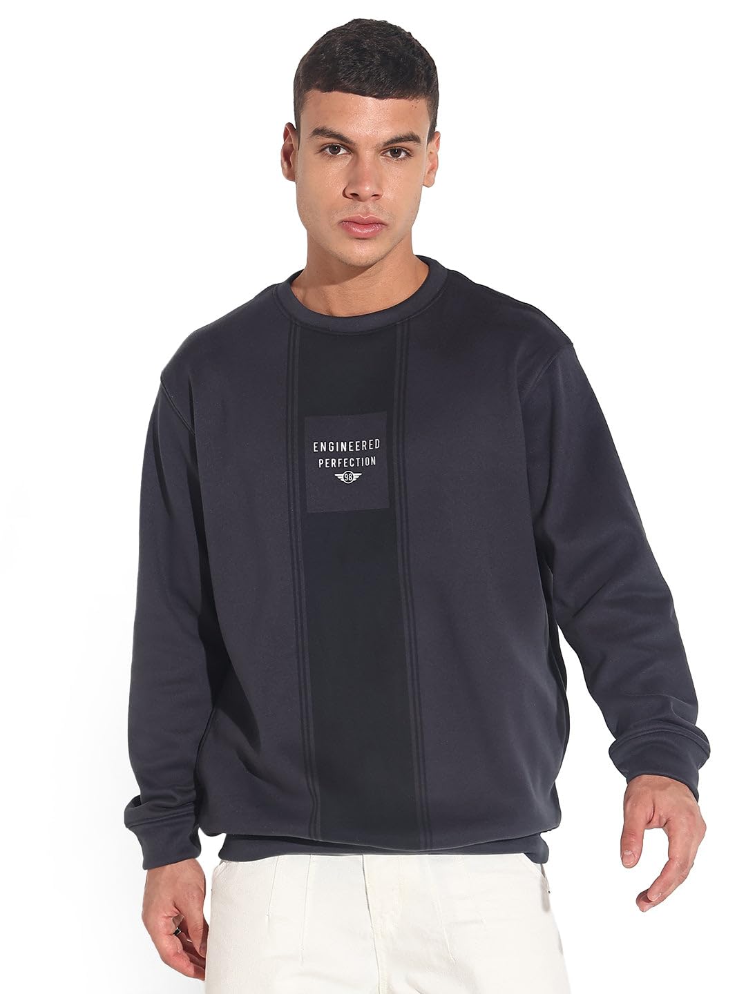 showoffff Edition Men's Typography Navy Blue Ribbed Round Neck Sweater-LBR-9447_NavyBlue-picture-36