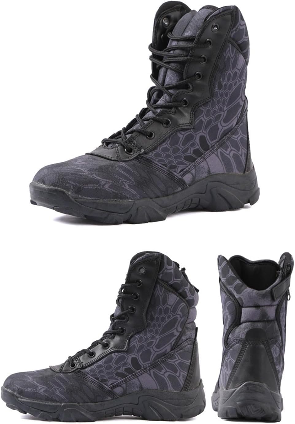 Scarponi da Trekking Leggeri Impermeabili da Donna, da Campeggio, Antiscivolo, Resistenti all'Usura, Mimetici, Stivali Tattici, Stivali da Deserto, Scarponi da Trekking Alti da Uo, Grey, 6 UK