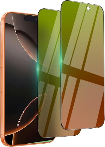 Privacy Screen Protector for iPhone 16 Pro Max, Tempered Glass