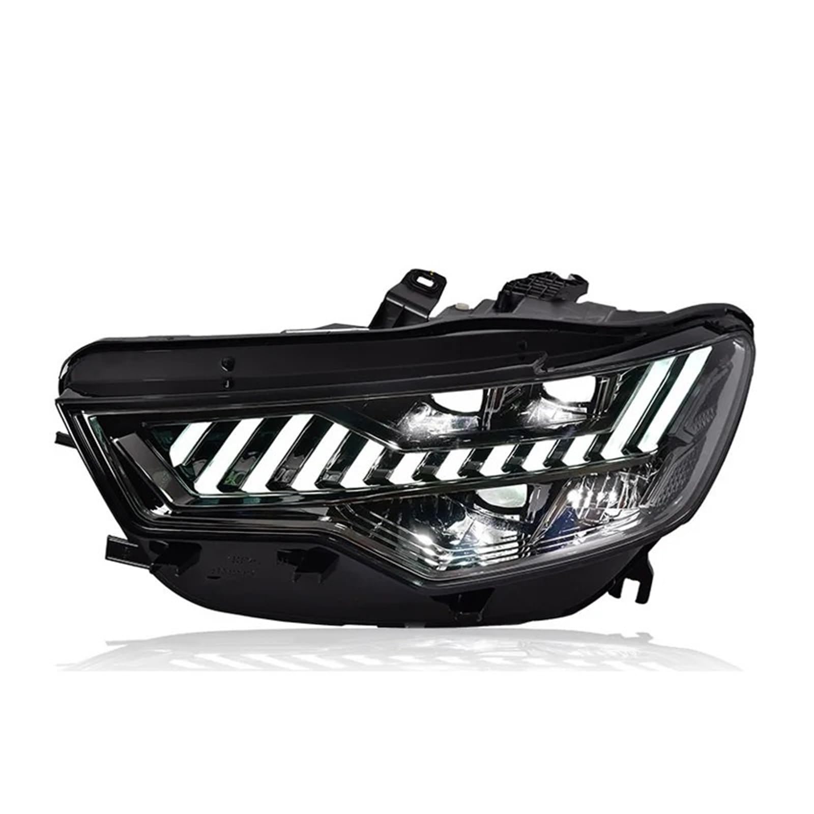 Conjunto de faros LED de 1 par compatible con Audi A6 C7 2012-2015, faros delanteros Plug and Play con LED DRL giratorios, faros delanteros LED completos