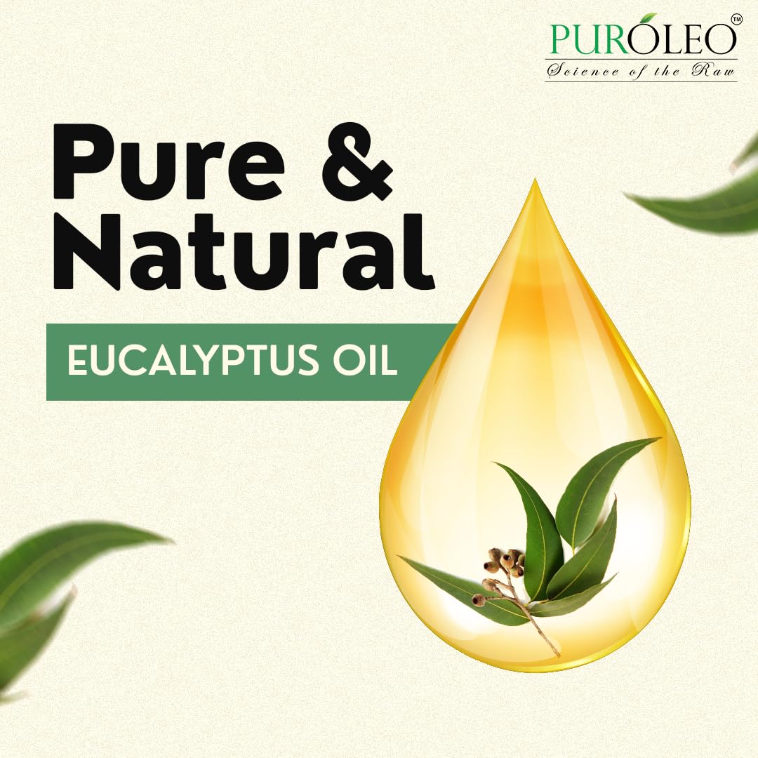 PUROLEO - Aceite esencial de eucalipto (fabricado en Canadá) 100% puro, aceite natural de aromaterapia para difusor, masaje, ducha, vaporizadores de aceite de baño (946 ml)