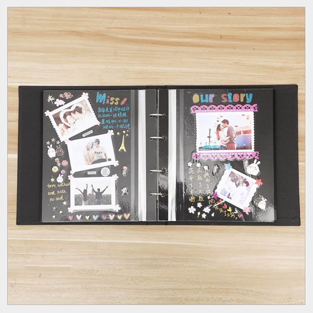 Czarna karta pamiątkowy album fotograficzny zrób to sam album fotograficzny album do scrapbookingu kreatywna okładka album fotograficzny folia samoprzylepna W album fotograficzny ręcznie robiona pamięć zdjęcie książka dom urodziny dekoracja prezent miłość